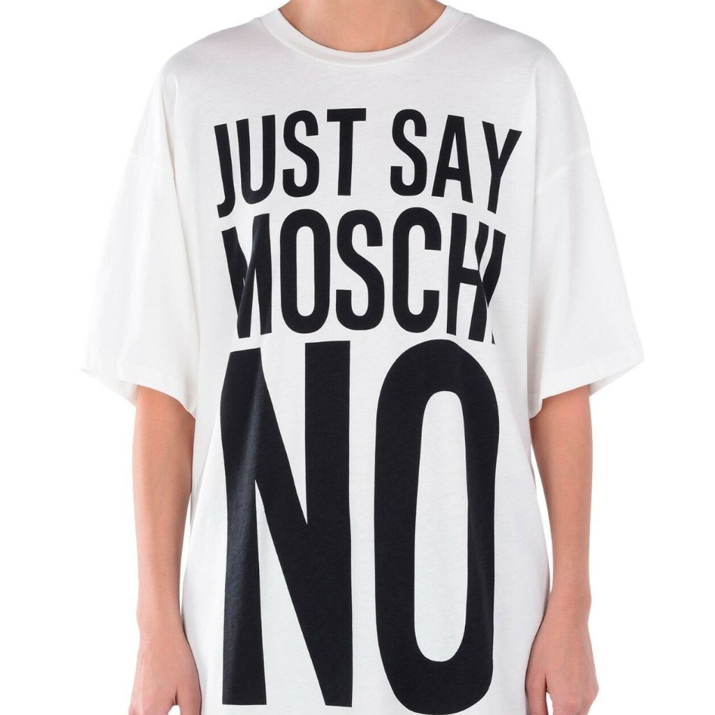 Ss17 #Justsaymoschi-No White Cotton Tshirt